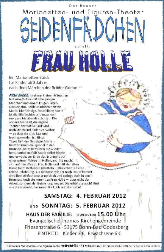 Marionetten- und Figurentheater SEIDENF�DCHEN spielt FRAU HOLLE